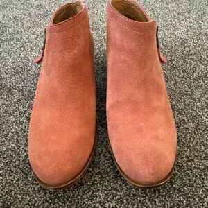 Women's Blush Pink Suede Ankle Boots